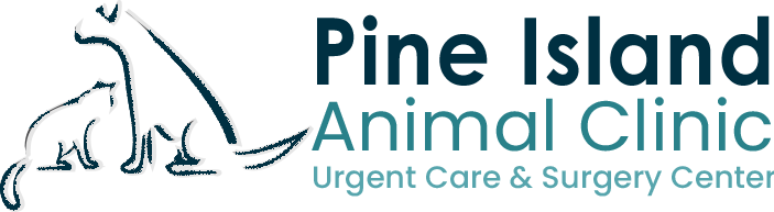 Monochromatic logo of a local Pine Island business